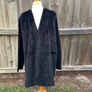 89th + Madison knit sweater with faux fur, size 2x